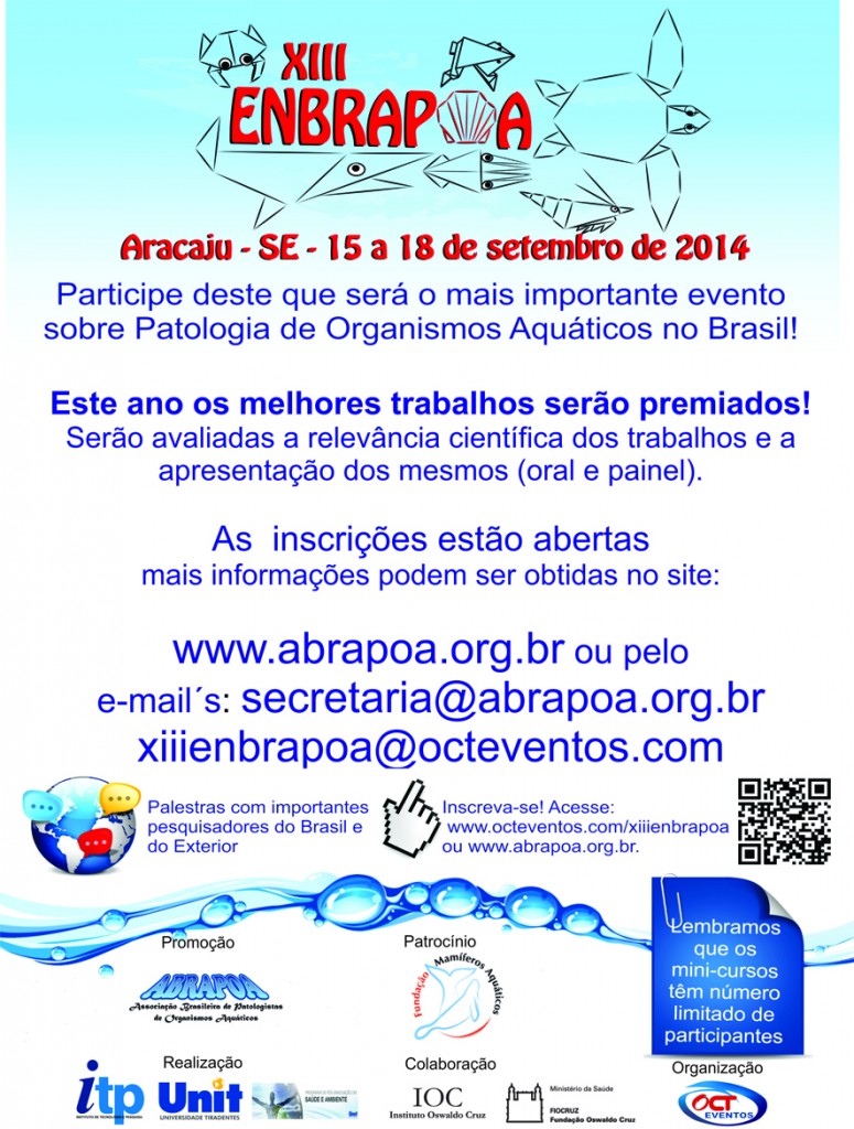 XIII Encontro Brasileiro de Patologistas de Organismos Aquáticos