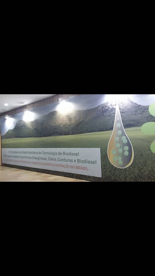 Discente do PEP participou do 6º Congresso da Rede Brasileira de Tecnologia de Biodiesel, 9º Congresso Brasileiro de Plantas Oleaginosas, Óleos, Gorduras e Biodiesel de 22 a 25 de novembro de 2016 em Natal/RN