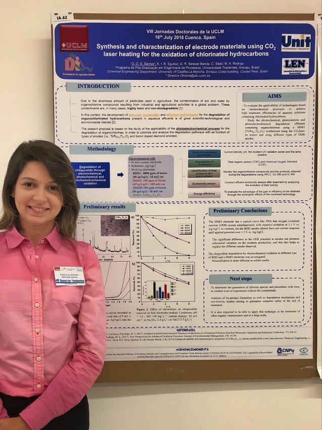 [:pt]Doutoranda do PEP, Géssica Santiago, participa da VII Jornadas Doctorales de la Universidade de Castilla La-Mancha/Espanha e ganha prêmio de melhor pôster na área de Engenharias [:]