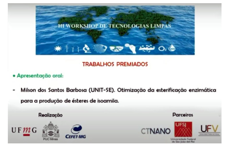 Apresentação de Trabalhos no III Workshop de Tecnologias Limpas e Premiação de Melhor da Modalidade Oral