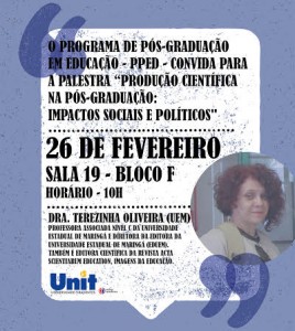 PALESTRA “Produção Científica na Pós-Graduação: impactos sociais e políticos”