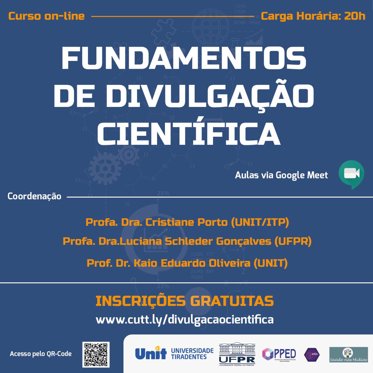 Grupo de pesquisa liderado pela professora doutora Cristiane Porto organiza Curso de Fundamentos em Divulgação Científica em parceria com a UFPR