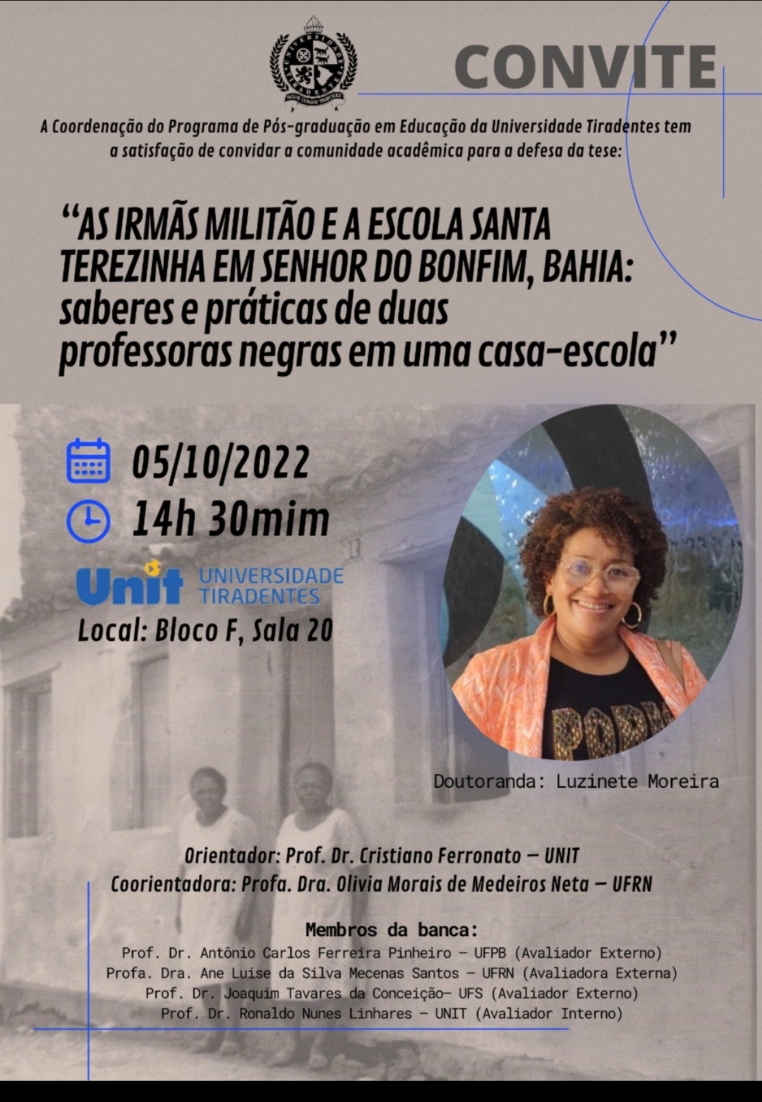 DEFESA DE TESE: Luzinete Moreira da Silva