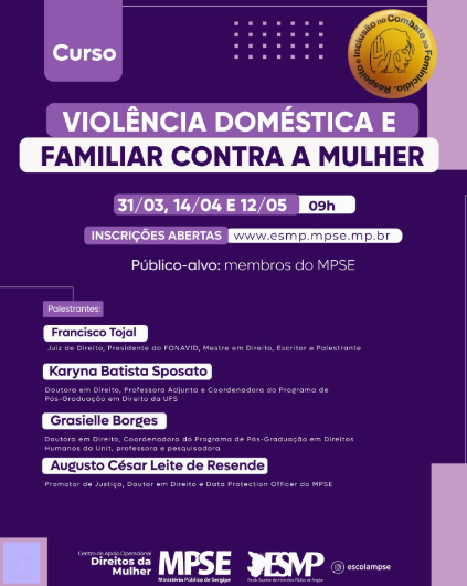 Participação do PPGD-UNIT/SE no Curso “Violência Doméstica e Familiar contra a Mulher” do MPSE