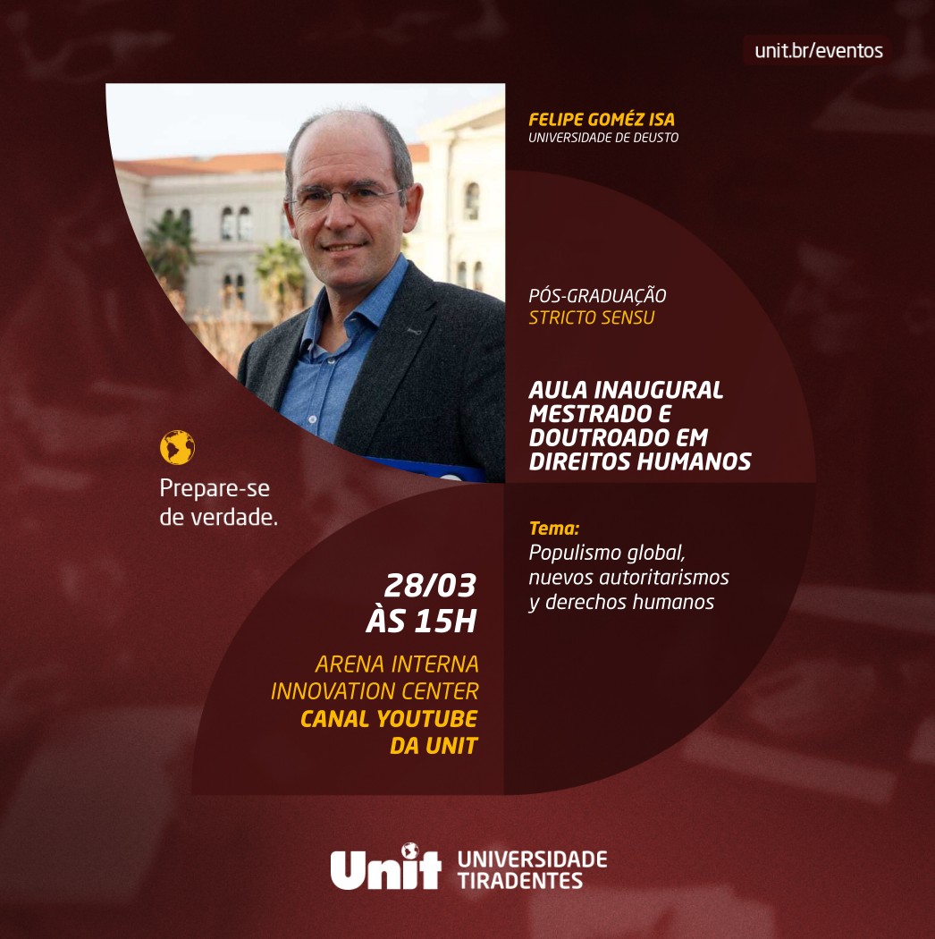 Convite: Aula Inaugural do Mestrado e Doutorado em Direitos Humanos 2025.1