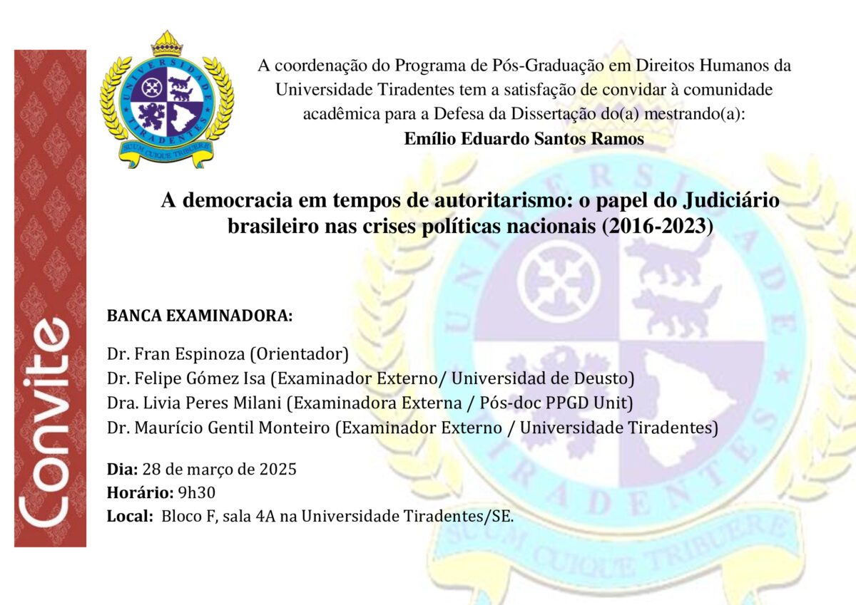 Defesa de dissertação: Emílio Eduardo Santos Ramos