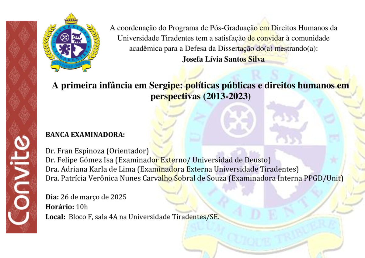 Defesa de dissertação: Josefa Lívia Santos Silva