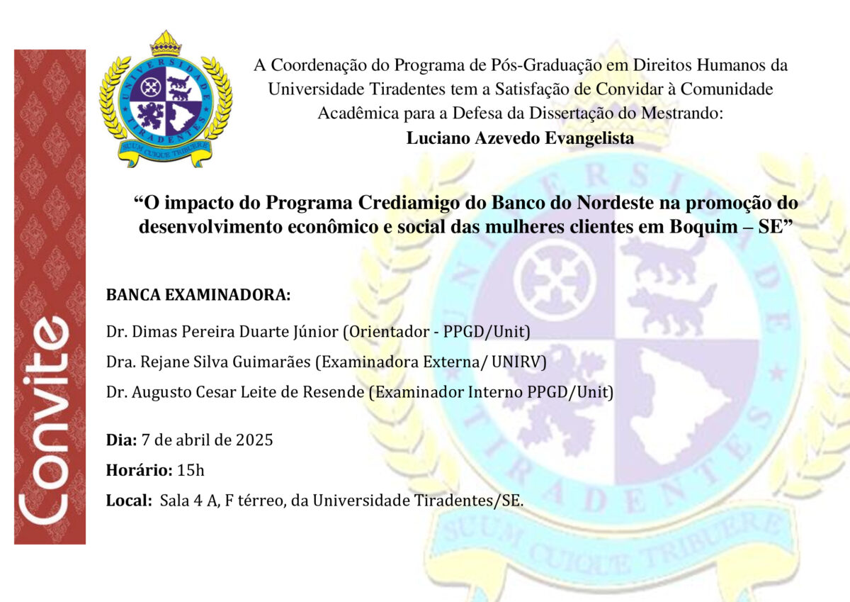 Defesa de dissertação: Luciano Azevedo Evangelista