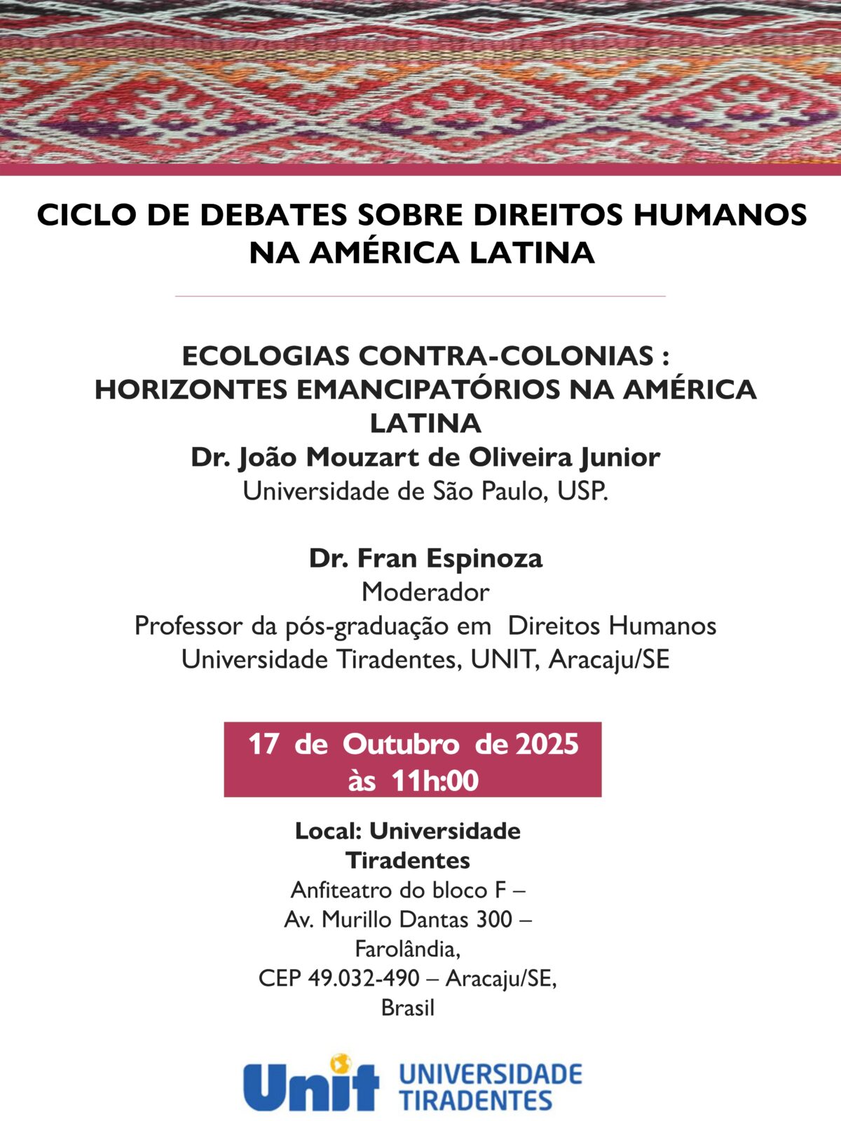 Nova edição do Ciclo de Debates sobre Direitos Humanos na América Latina (17/10/2025)