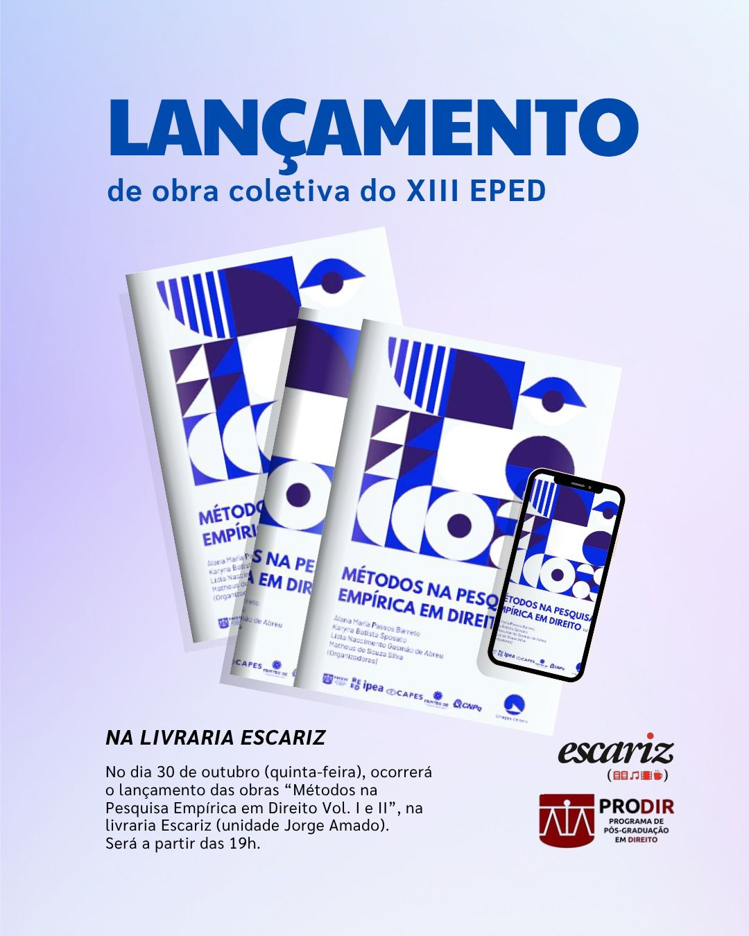 Lançamento das obras “Métodos na Pesquisa Empírica em Direito” – Vol. I e II