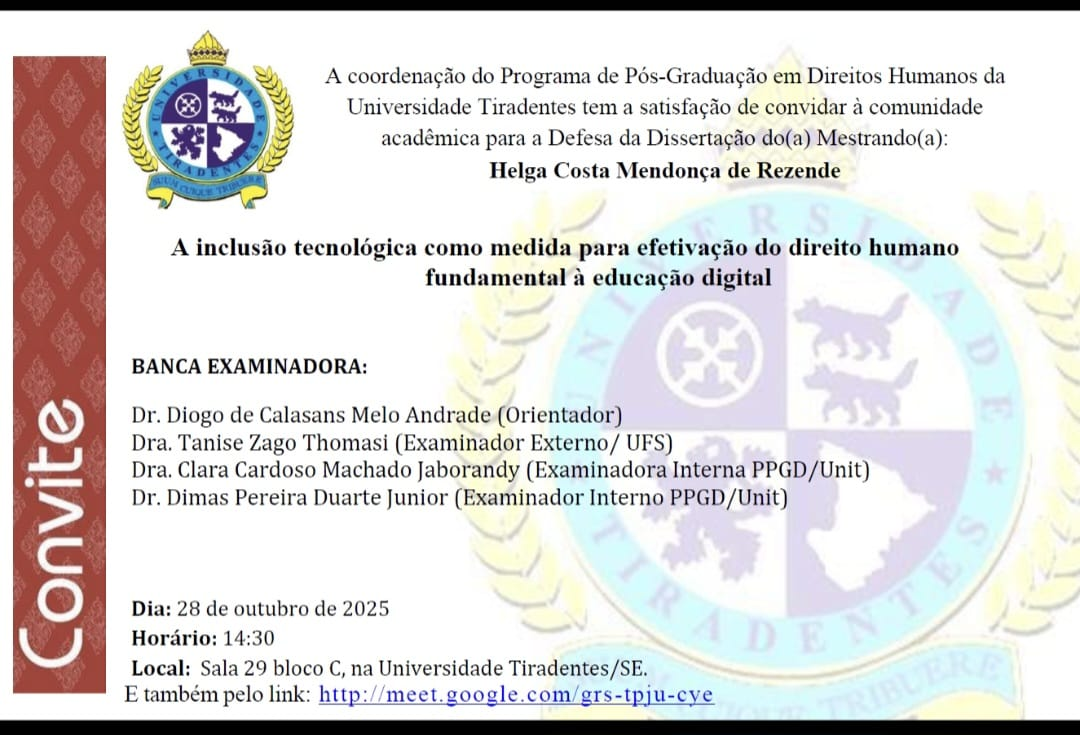 Defesa de dissertação: Helga Costa Mendonça de Rezende