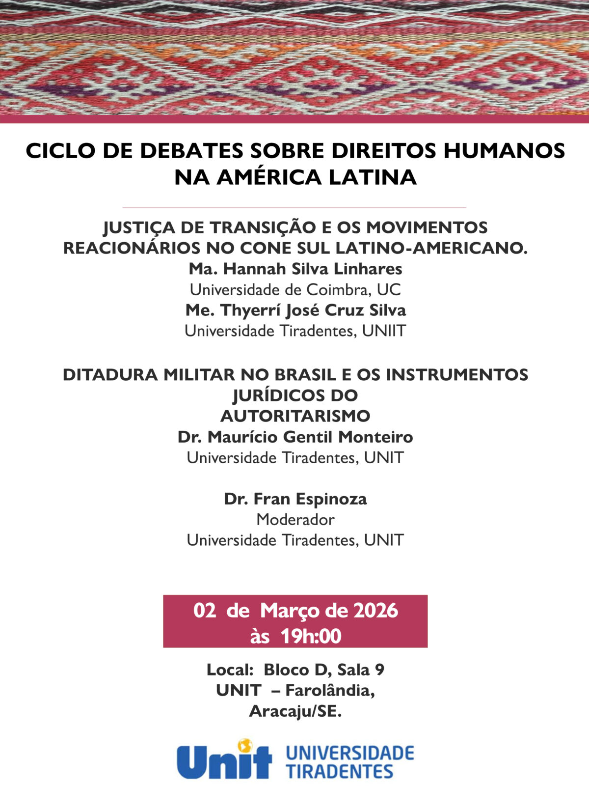 Nova edição do Ciclo de Debates sobre Direitos Humanos na América Latina (02/03/2026)