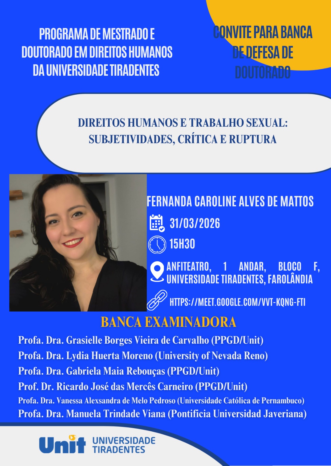 Defesa de tese: Fernanda Caroline Alves de Mattos